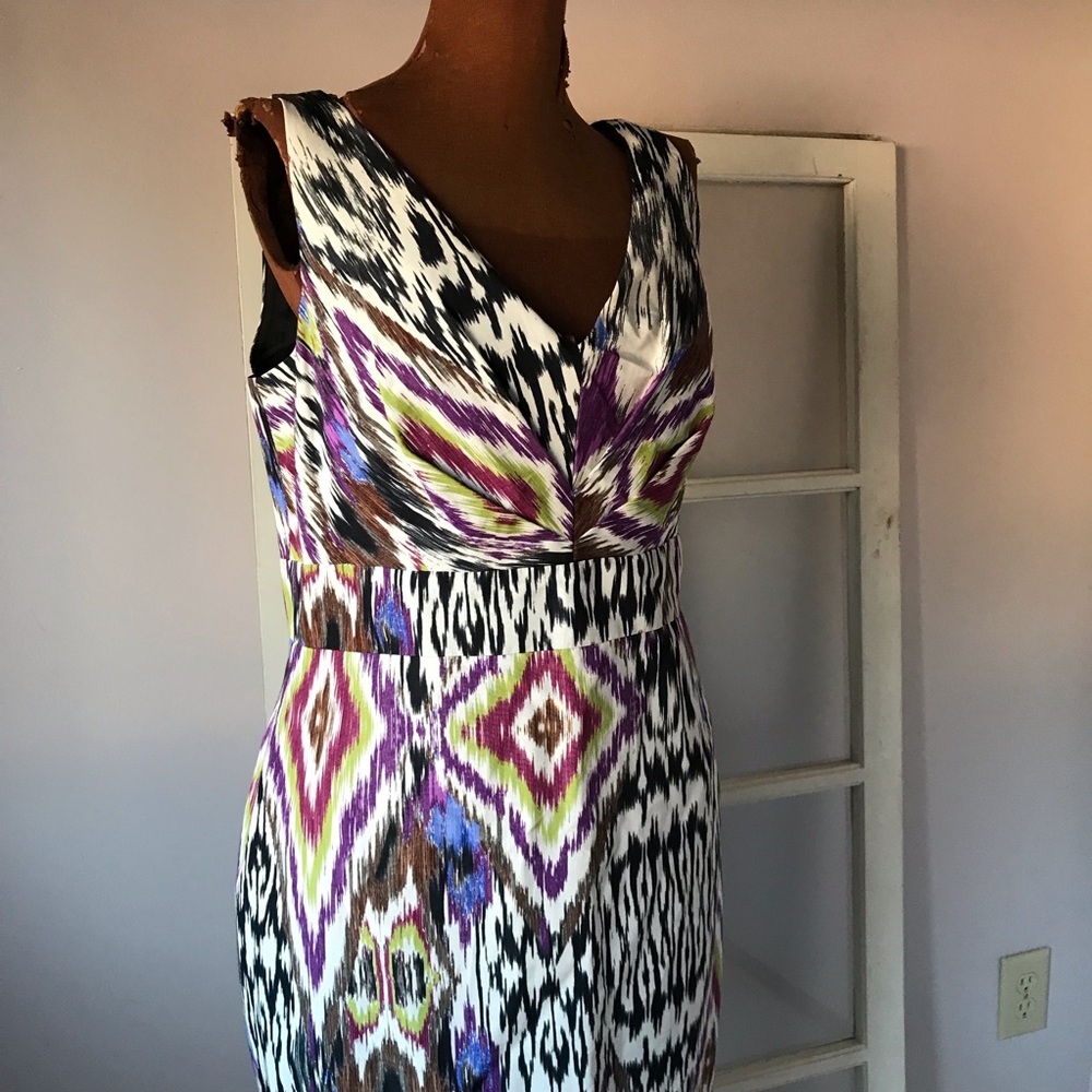 Lafayette 148 Multicolor Abstract Pattern Dress - image 3